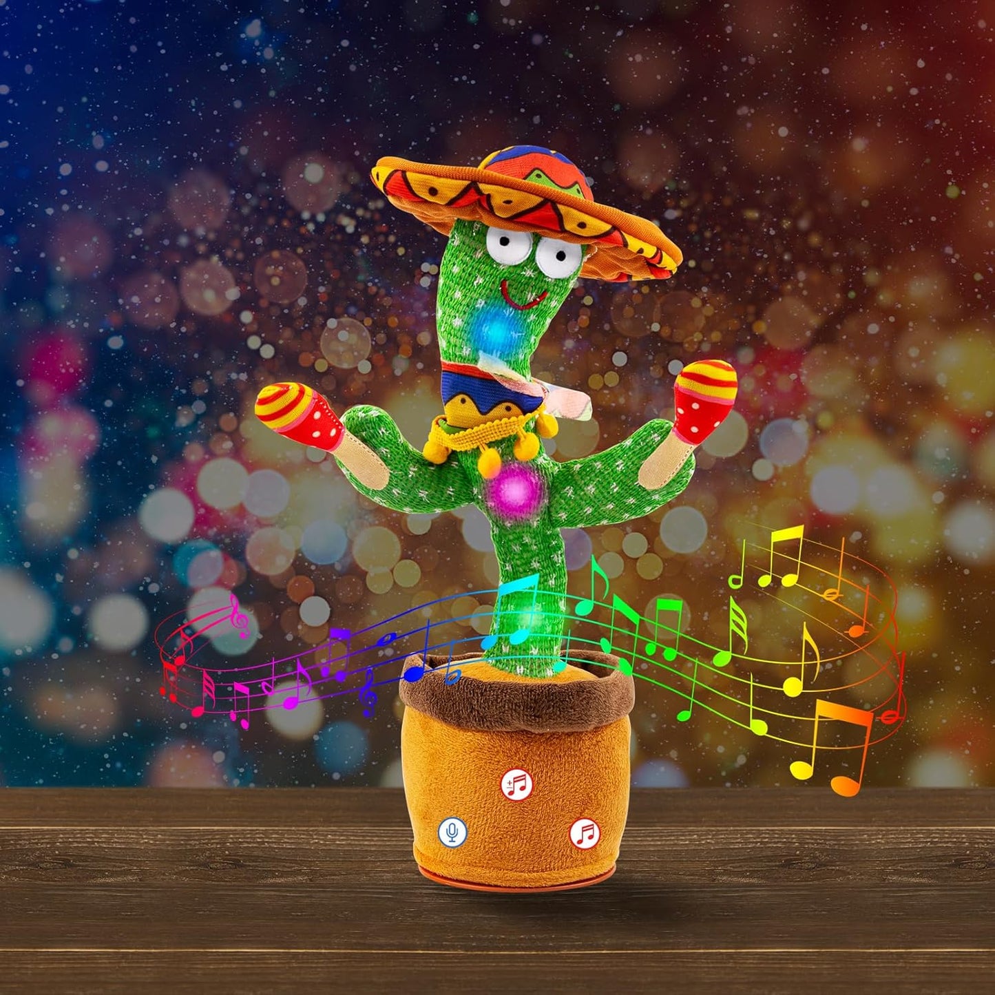 Dancing Talking Cactus Baby Toy, Mimicking Recording Toy Repeats What You Say (Talking Adjust Volume Cactus)