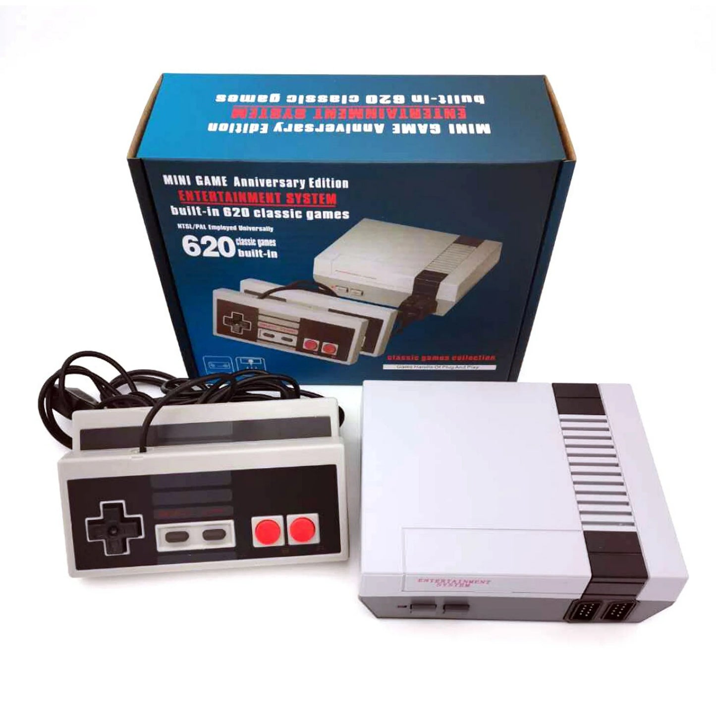 Retro Game Console – Classic Mini Retro Game System Built-in 620 Games and 2 Controllers, Old-School Gaming System for Adults and Kids,8-Bit Video Game System with Classic Games