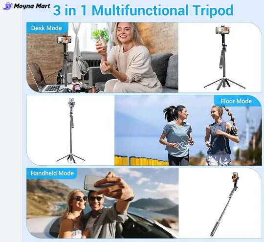 Auto Face Tracking Tripod 360 Rotation for iPhone Android,Phone Stand Follow You for Video Recording,Selfie Stick Tripod with RGB Light,Remote Control for YouTube,TikTok Vlogging(M2Pro Black)