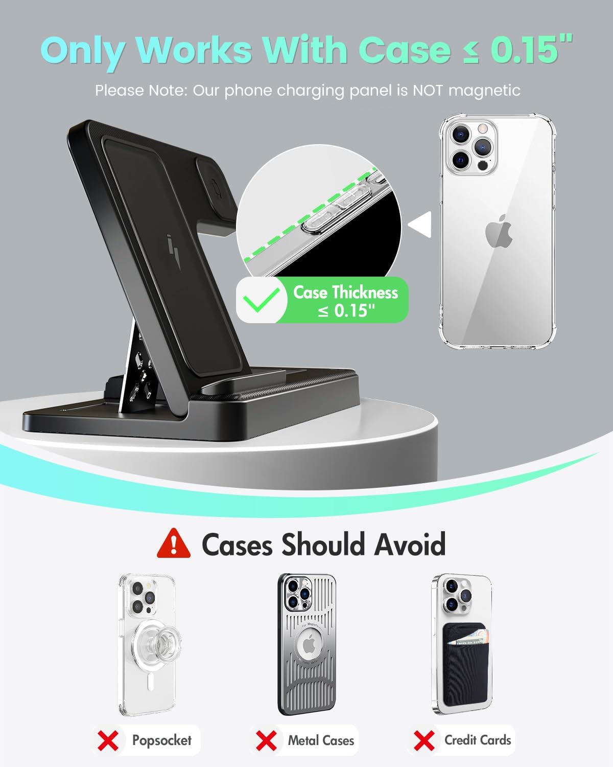 Wireless Charging Station for Apple - 3 in 1 Wireless Charger Stand Dock Watch and Phone Charger Station for Apple Watch 8/7/SE/6/5/4/3/2, iPhone 16 15-12 Pro Max SE XS X, Samsung, AirPods Pro/3/2