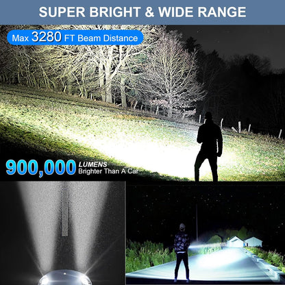 Flashlight High Lumens Rechargeable, Peascat 3500 Lumens Tactical Bright LED Flashlights, High Powered Handheld Flash Light with 3 Modes, Type-C, 16Hrs Runtime, Zoomable, Waterproof for Emergency