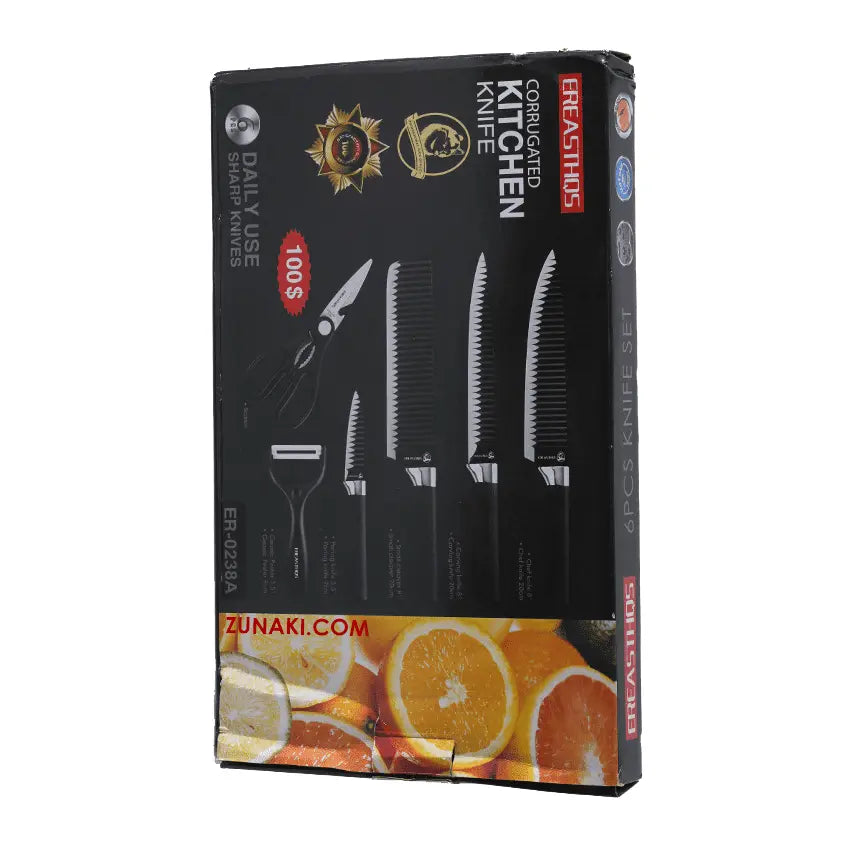 Black Wavy Six-piece Knife set