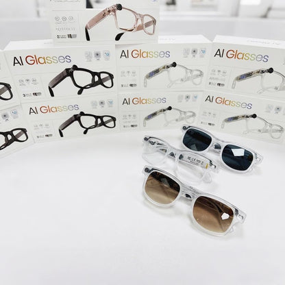 AIMB-G2 AI Smart Glasses, 8 Megapixel Photo, 1200P Anti-Shake, AI Translation and Character Recognition, Multi-Color, Replacement Lens Included