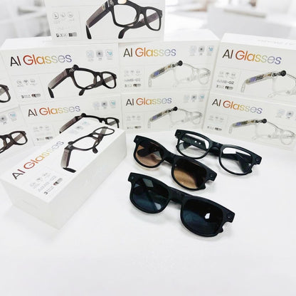 AIMB-G2 AI Smart Glasses, 8 Megapixel Photo, 1200P Anti-Shake, AI Translation and Character Recognition, Multi-Color, Replacement Lens Included