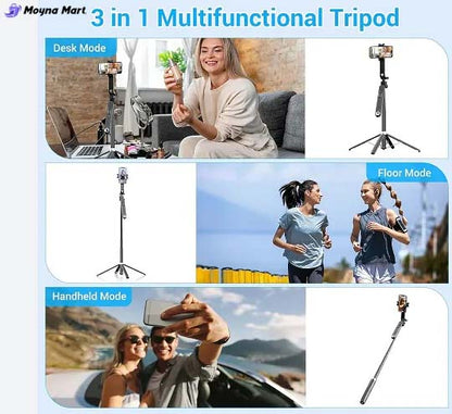 Auto Face Tracking Tripod 360 Rotation for iPhone Android,Phone Stand Follow You for Video Recording,Selfie Stick Tripod with RGB Light,Remote Control for YouTube,TikTok Vlogging(M2Pro Black)